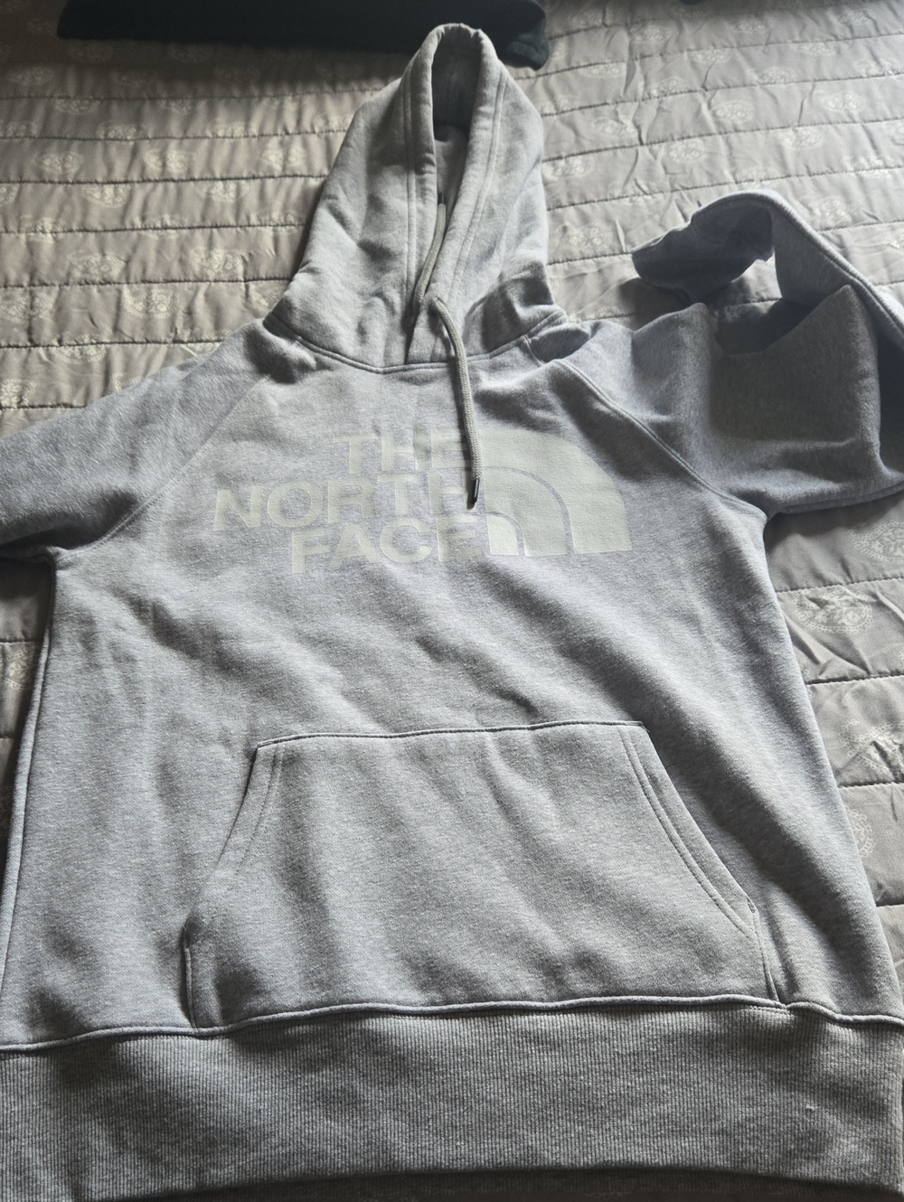 The North Face Men's Light Gray Logo Crewneck Hoodie